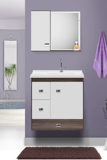 Armario - Conjunto para Banheiro - 60cm Suspenso - Malbec/Amendoa/Branco - Fabribam — Gabinetes e Cubas | Depósito Roseira