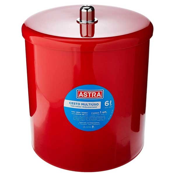 Cesto Multiuso com Tampa 20x25cm Astra — Acessorios Limpeza | Depósito Roseira