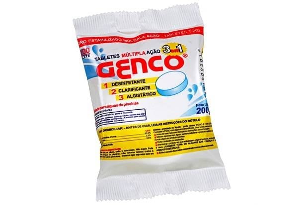 Cloro Estabilizado Genco Tabletes T-200 Ação 3 Em 1 200gr — Acessorios Limpeza | Depósito Roseira