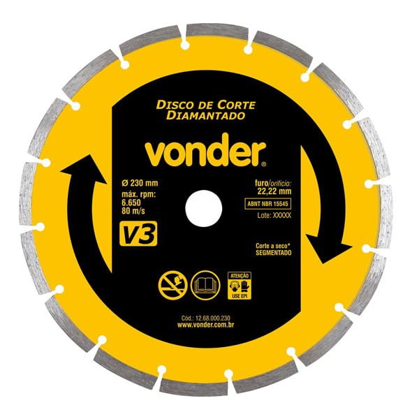 Disco Diamantado 180mm Vonder — Acessórios Ferramentas | Depósito Roseira