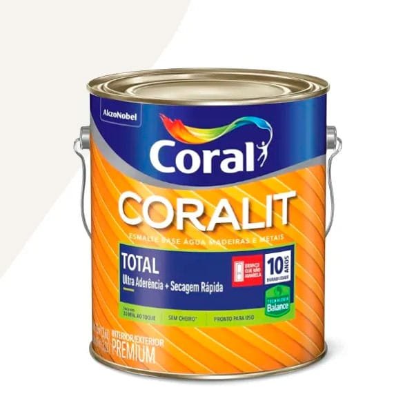 Esmalte Base de Água Coral Branco Acetinado 3,6l — Tintas | Depósito Roseira
