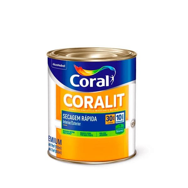 Esmalte Base de Àgua Coral Branco Brilhante 900ml — Tintas | Depósito Roseira