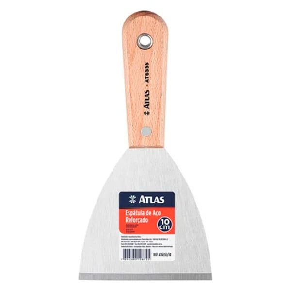 Espátula Atlas 10cm AT6555/10 Aço Reforçado — Acessórios Tintas | Depósito Roseira