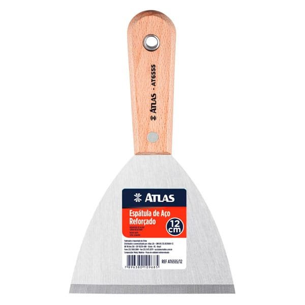 Espátula Atlas 12cm AT6555/12 Aço Reforçado — Acessórios Tintas | Depósito Roseira