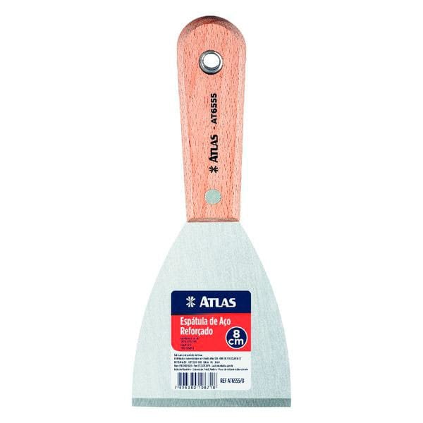 Espátula Atlas 8cm AT6555/8 Aço Reforçado — Acessórios Tintas | Depósito Roseira
