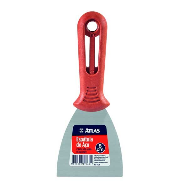 Espátula de Aço Atlas 08cm 175/8 — Acessórios Tintas | Depósito Roseira
