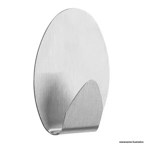 Gancho - Adesivo de Parede Inox Oval — Itens Diversos | Depósito Roseira