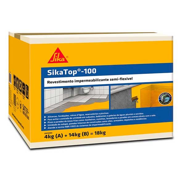 Impermeabilizante Sikatop 100 18Kg — Impermeabilizantes | Depósito Roseira