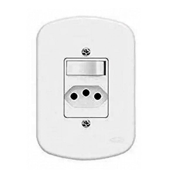 Interruptor Fame Blanc+ 10A com Tomada e Terra — Uncategorized | Depósito Roseira