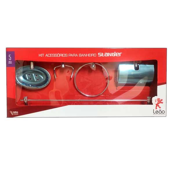 Kit Acessórios para Banheiro Leão 5 peças — Acessórios Banheiro e Cozinha | Depósito Roseira