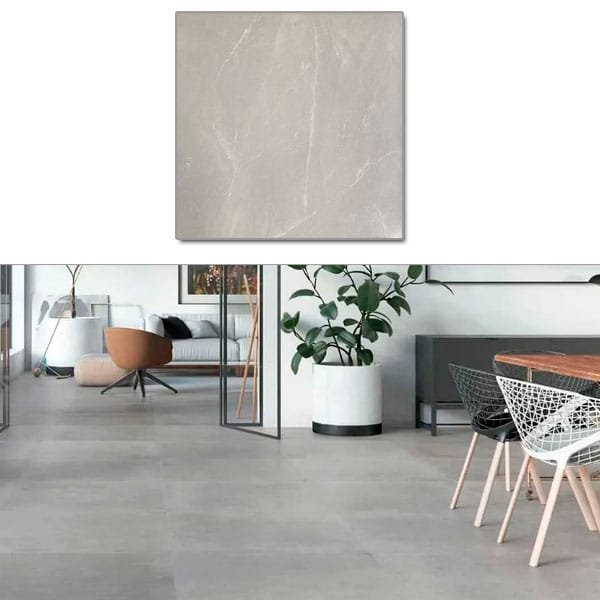 Piso Cerâmico Ceral Algar Cinza Brilhante 43x43 — Pisos | Depósito Roseira