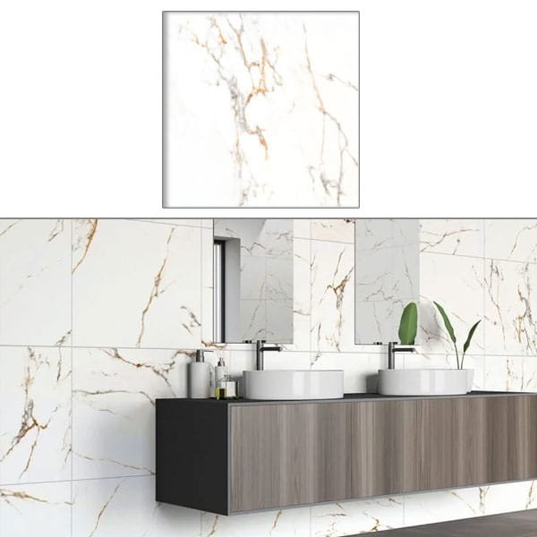 Porcelanato Gaudi Calacata Oro Polida 80x80 PL80 cx2,57 — Porcelanatos | Depósito Roseira