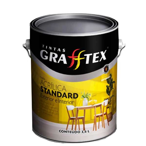 Tinta Acrílica Grafftex Standard Branco 3,6L ( Verificar Cores ) — Tintas | Depósito Roseira