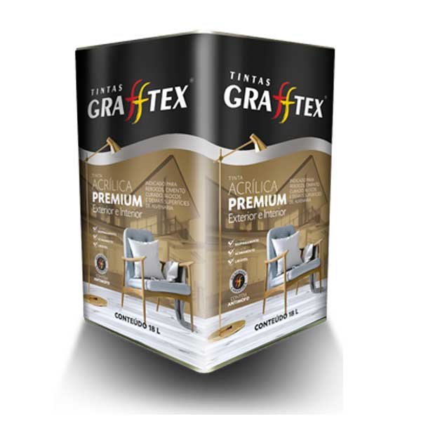 Tinta Acrílica Premium Grafftex 18L Branco Fosco — Tintas | Depósito Roseira