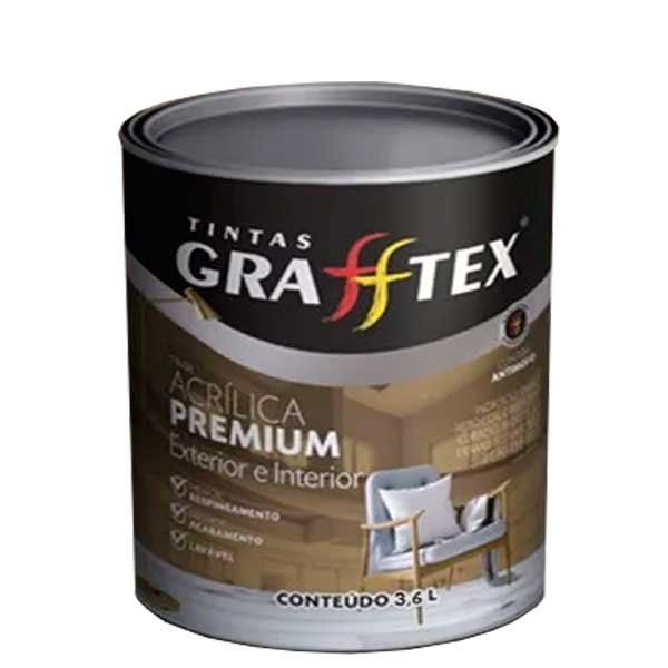 Tinta Acrílica Premium Grafftex Branco Fosca 3,6L — Tintas | Depósito Roseira