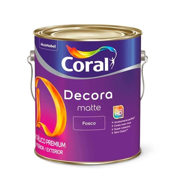 Tinta Coral Acrílico Decora Mate Fosco Branco Neve 3,6L — Tintas | Depósito Roseira