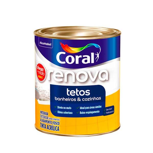 Tinta Coral Branca Renova Tetos 900ML — Tintas | Depósito Roseira
