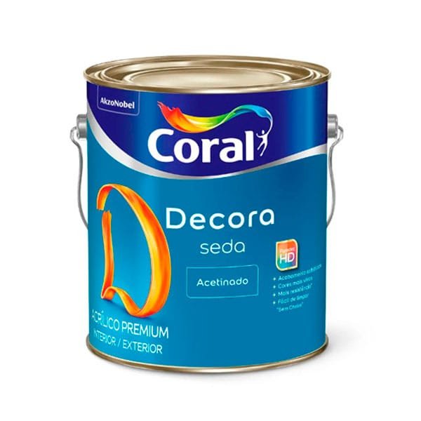 Tinta Coral Decora Seda Acetinado Branca 3,6L — Tintas | Depósito Roseira
